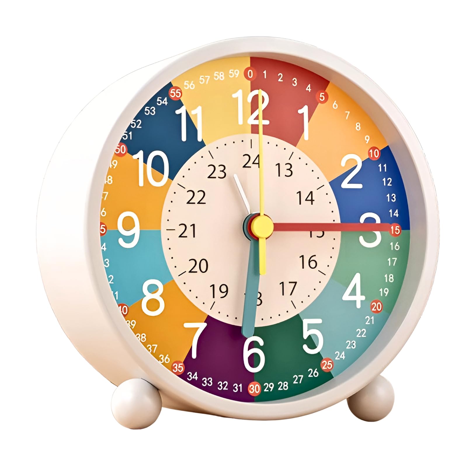 

Charmoon Alarm Clock for Educational Easy to Loud Sturdy Children, Clock, Analog, Tabletop, Small, Read, Alarm, Light, (White) белый