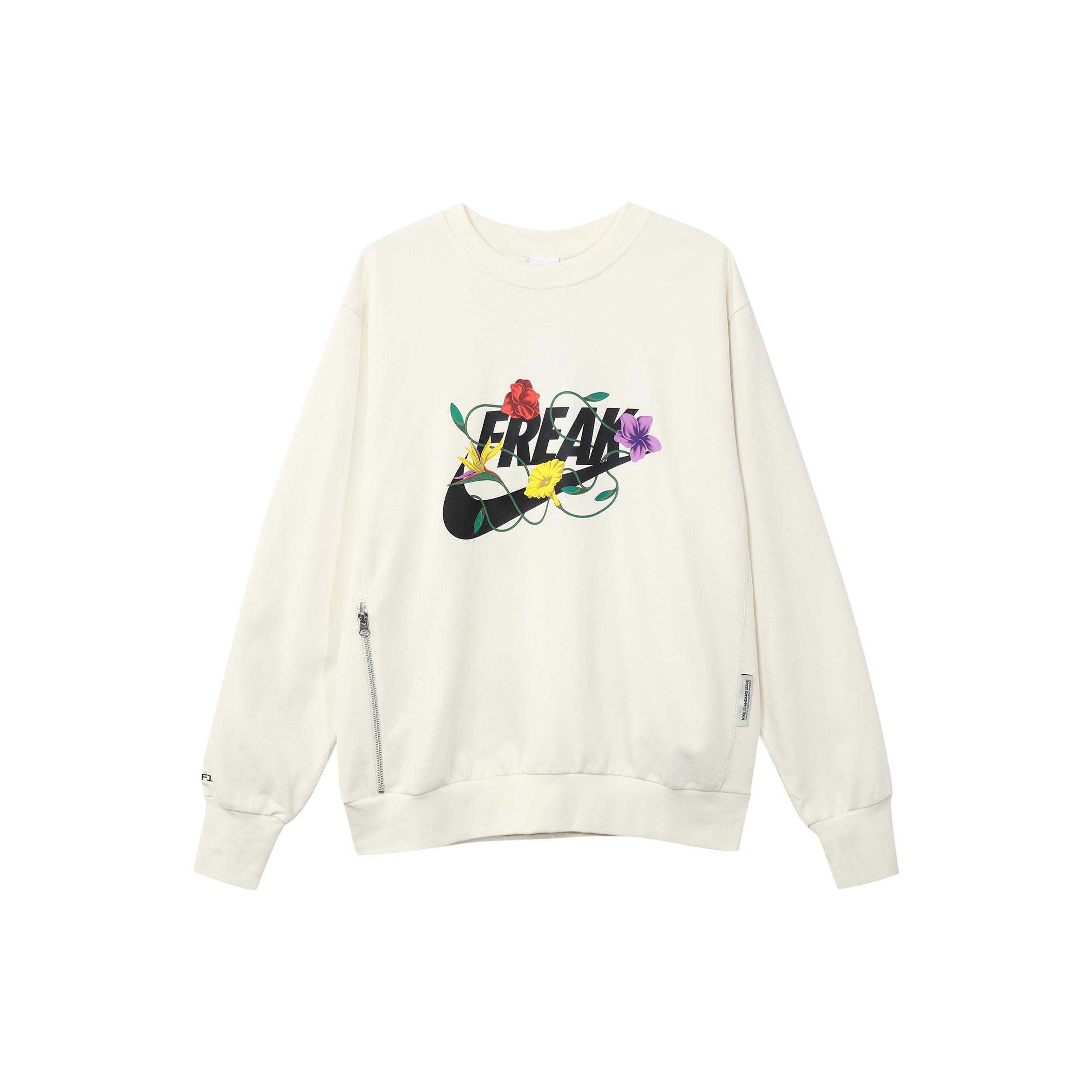 Мужские свитшоты Nike Бежевые С круглым вырезом Умеренный Обычный FJ9558-110 M