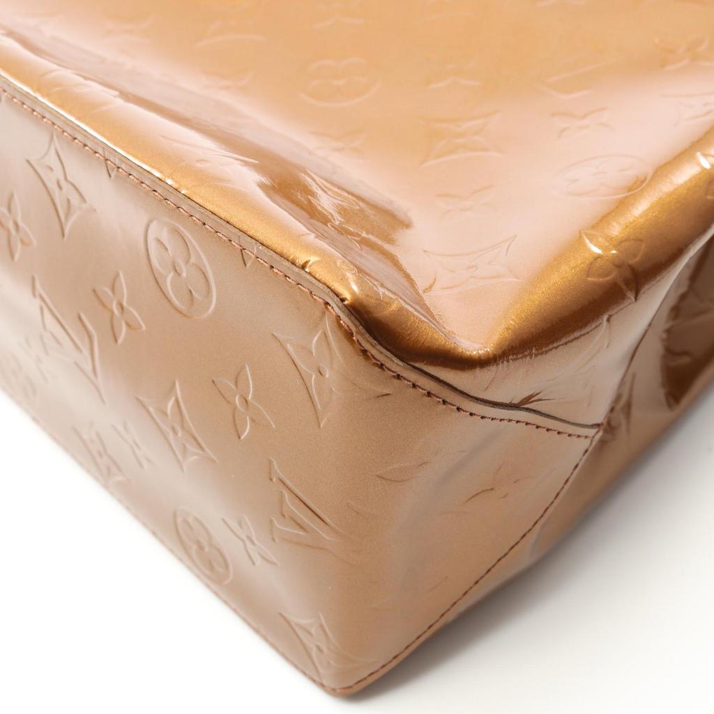 Used LOUIS VUITTON Reed MM Tote Bag M91143 Vernis Leather Brown Bronze Used Women