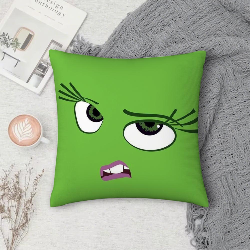 CARTOON ANGRY EYES Pillow Case Square Double-Sided Printing Short Plush Sofa Cushion Cover Bedroom Bedside Pillow