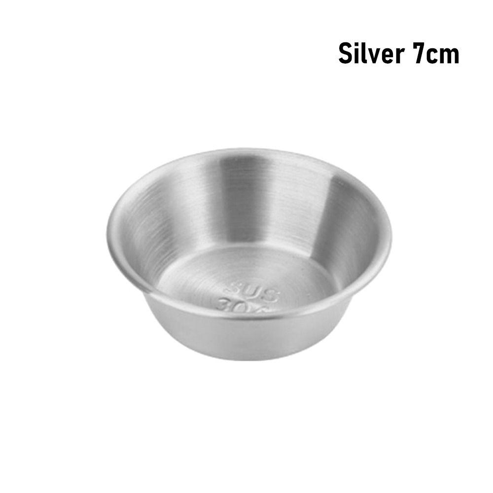 1Pcs Sushi Dipping Sauce Dishes Mini Appetizer Plates 304 Stainless Steel Seasoning Tray 7/8/10/11cm Bowl Sauce Plate
