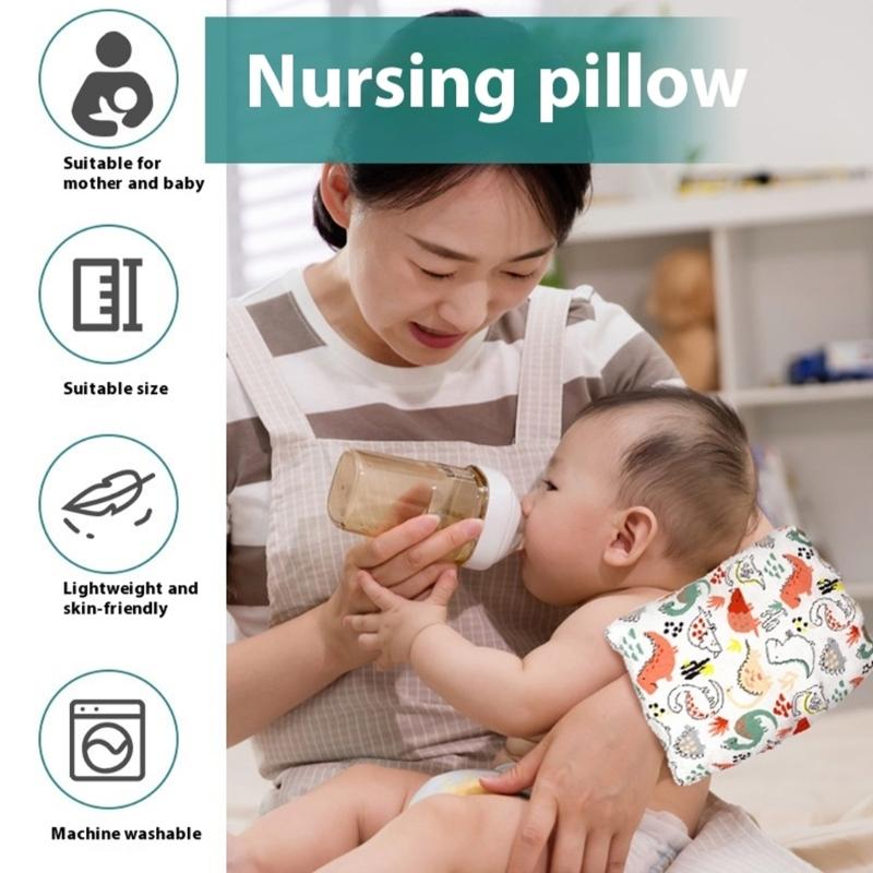 Reversible Baby Feeding Arm Pillow Breathable Cooling Side And Cosy Cotton Layer For Newborns Mother