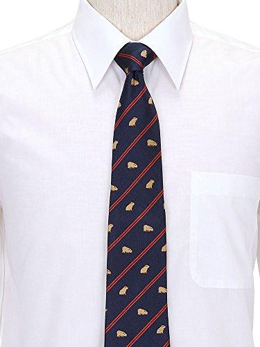 COLORATA Capybara Necktie (145 x 8.5cm / Navy/Striped / 100% Silk / Jacquard Weave) Animal/Animal Gift