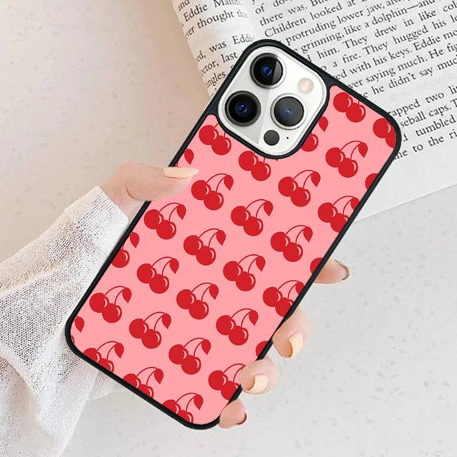 Rote Kirsche Sommerfrucht Handyhülle Für iPhone 17 Air 15 16e Hülle 11 13 14 Pro Max 12 Plus Max Fundas