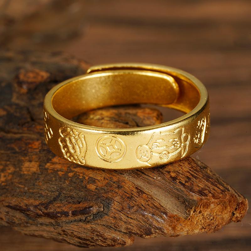 Lotus Flower Cat Cute Live Ring Chinese Style Jewelry