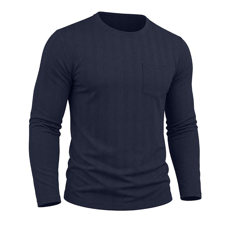 Men S Long Sleeve Crew Neck Pullover Knit T Shirt Casual Fall Winter