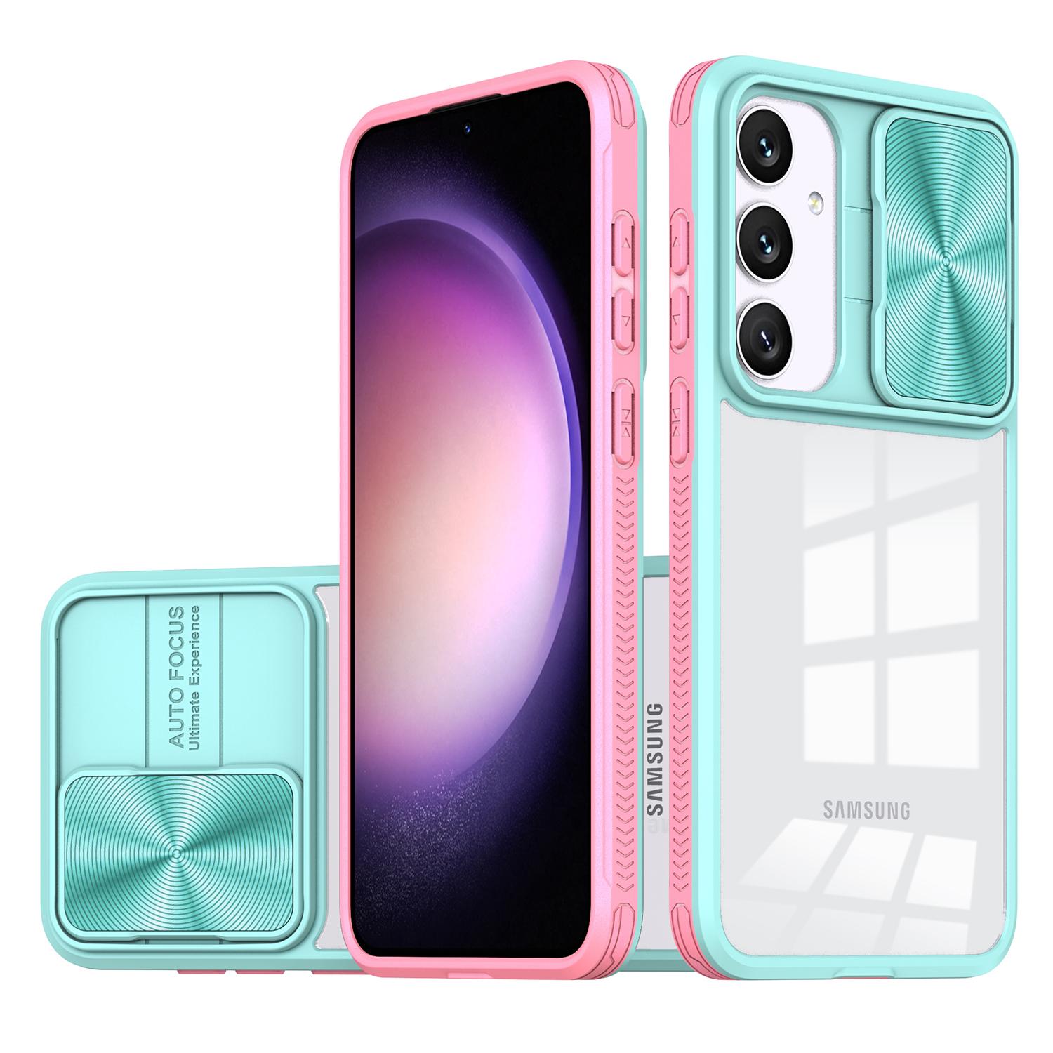 

For Samsung Galaxy S25 Case TPU+PC Clear Phone Cover Blue/Pink