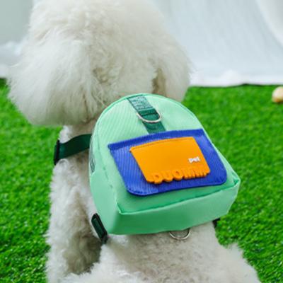 Kompet Backpack Points Dog Cat Walking Leash Chest Strap Harness Leash Leash Set, Green