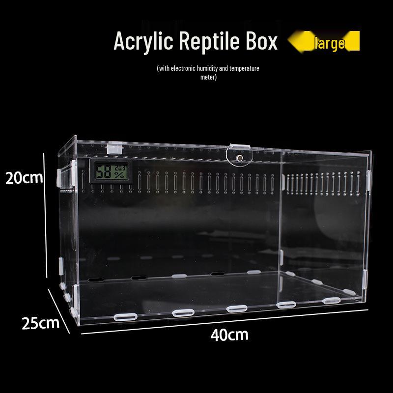 

Прозора акрилова виставкова коробка для рептилій та комах для геконів, ящірок, павуків, крабів та змій Medium 30*20*15cm