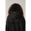 2022 Trendy Brand Essentials Black Flocking Hooded Sweatshirt with Front & Back Design