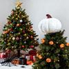 White Specter Pumpkin Shape Tree Toppers Metal Frame Secure Holiday Decoration For Christmas Fireplaces Desktop