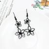 Chic Hollow Flower Double Pendant Earrings with 3D Design