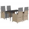 VidaXL Garden Dining Set with Cushions 5 Pcs, Patio Chairs and Table, Terrace Furniture, Modern, Beige 3212586