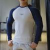 Men's Quick-Dry Long-Sleeve Fitness Tops - Elastic, Breathable, Warm Base Layer