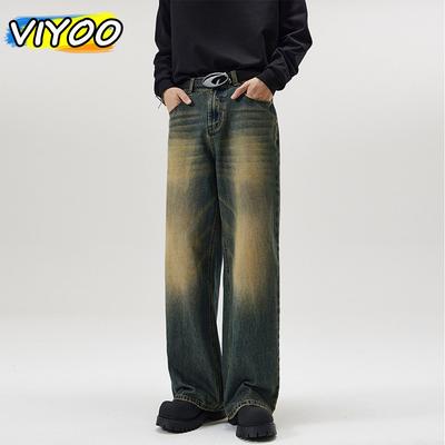 Men's Oversized Y2k Vintage Casual Baggy Jeans Denim Pants Trousers Wide Leg Pants Jeans For Men Streetwear