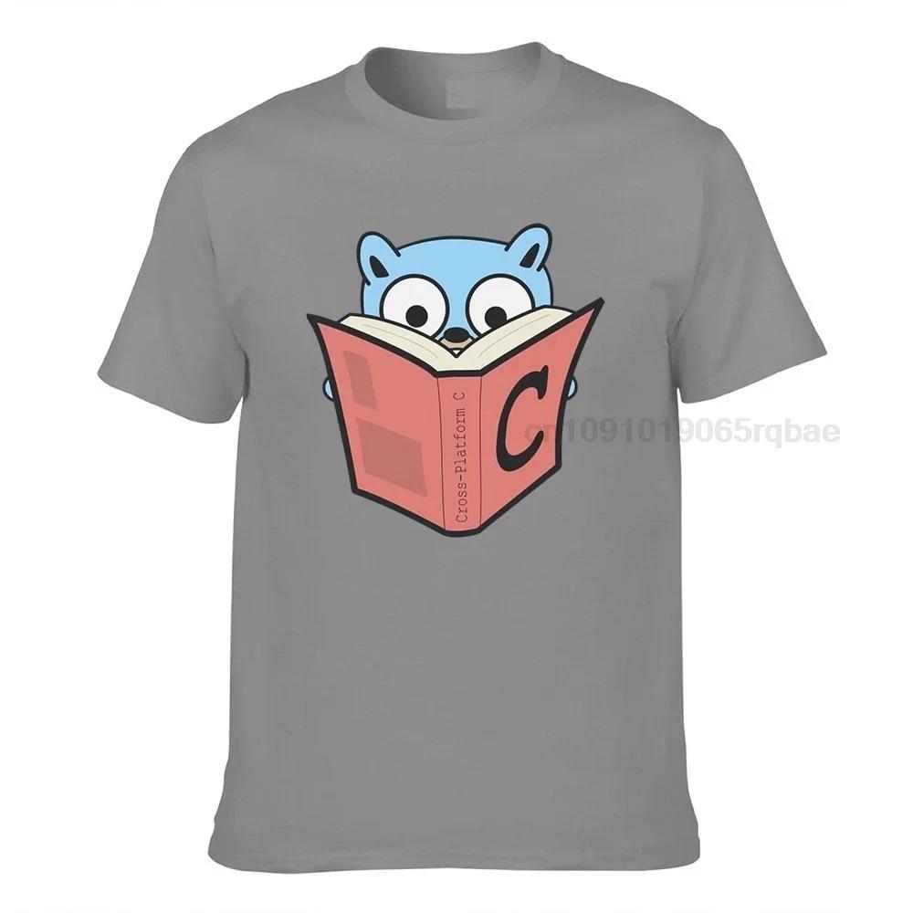 Go Gopher With C Book Tshirt Unisex Golang Unique Pure Cotton Tee Shirt Crew Neck Classic Short Sleeve T Shirt Unique Clothes
