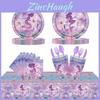 Enchanting Mermaid Theme Party Paper Plates Set For Children's Birthday