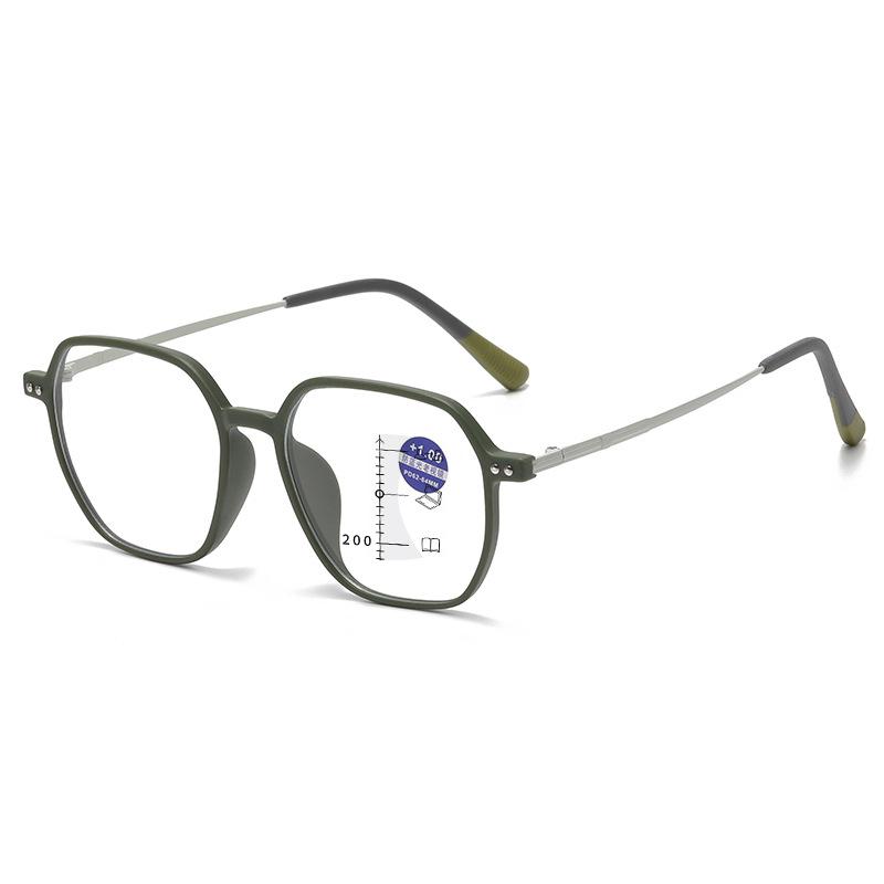 Fashionable Oversized Frames Ultra-Lightweight Multifocal Presbyopia Glasses Men's & Women's Blue Light Blocking Reading Glasses