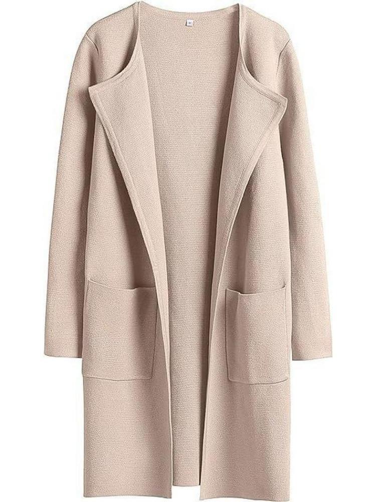 Women American Style Casual Lapel Coat Woolen European