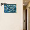 Handcrafted Metal Sign Mermaids Smoke Seaweed Rustic Wall Vintage Decorative Funny Doorbell Retro Nautical Art for Bedroom Living Room Coastal