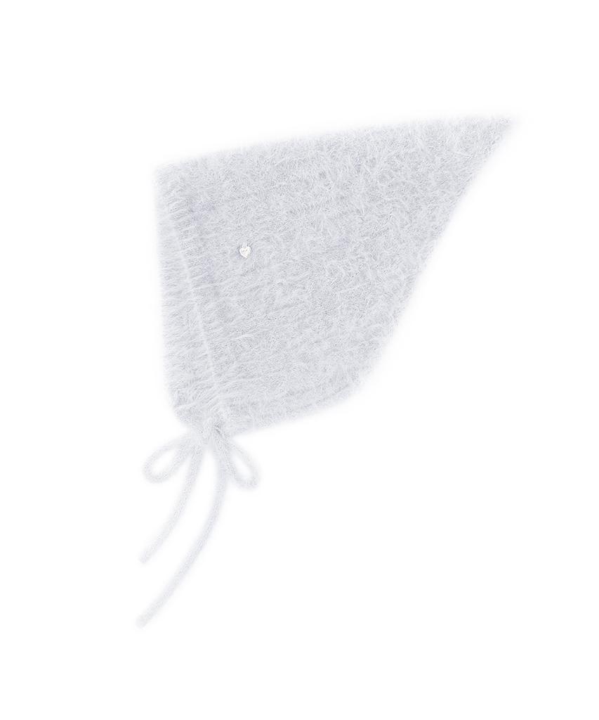 VVV Angora Knit Heart Logo Bonnet Hat _ Cloud Blue
