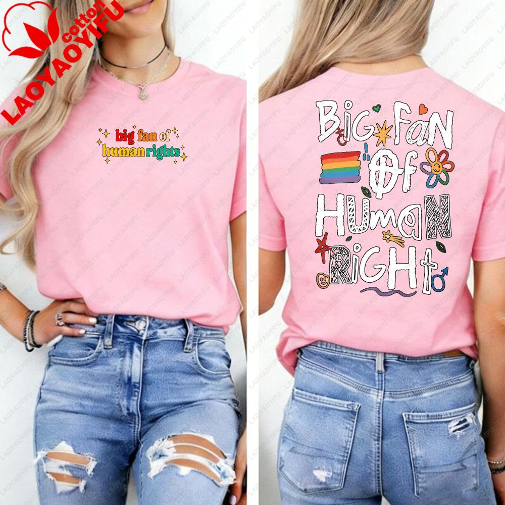 Big Fan of HuUnisex Rights Social Justice Tshirt Support Immigrant Tee Cute Equality Pro Democracy Shirt Unisex Clothing Goth Tops