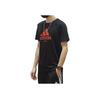 Adidas Round Neck Sports Casual Printed Short Sleeve T-Shirt Men Tops Black ADICTJ-BR