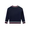 Preppy Style Contrast Color Men and Women Kids' Sweater Cardigan Spring and Autumn Middle and Older Children's Sweater Outwear Kids V-neck Tops