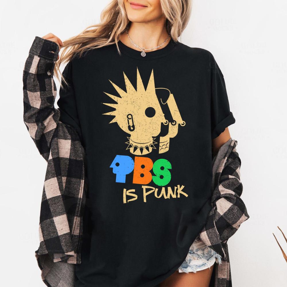 PBS Is Punk TShirt Retro Punk Rock Parody Tee Clothing Graphic Short Sleeve Shirt Unisex Unisex Women AllSeason S