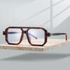 Square Glasses Men Vintage Punk Candy Color Rim Blue Light Blocking Eyeglasses Trendy Chic Double Bridge Optical Frames