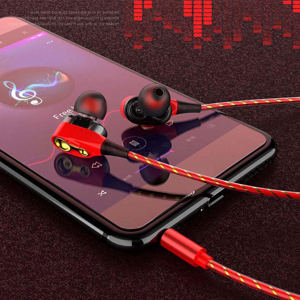 Earphone In\-ear 10mW Earphone Plastic Dual Drive Stereo Wired Ears Headset with 3\.5mm Connector for P40