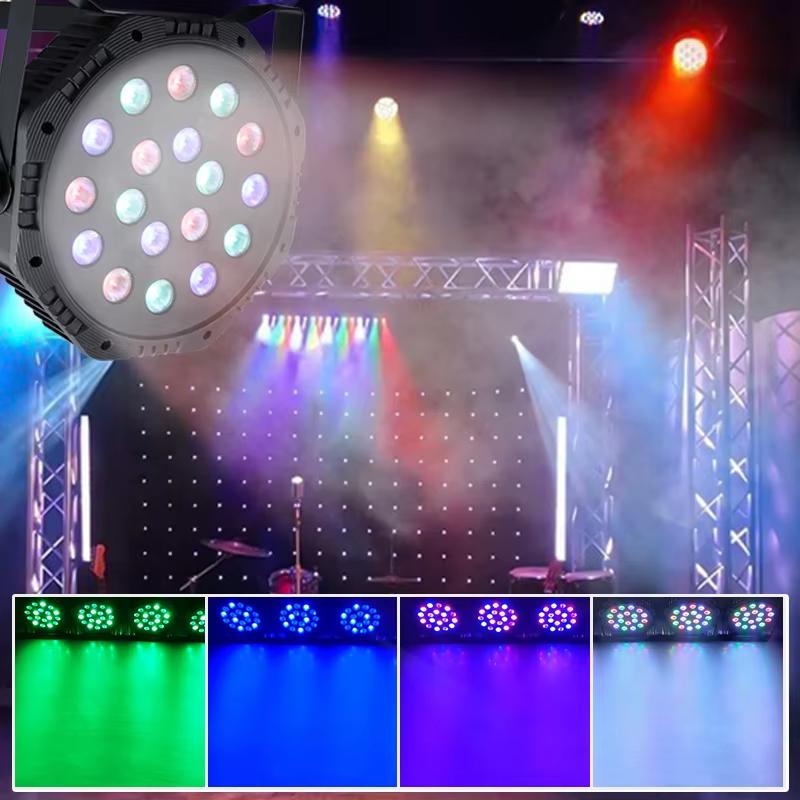 Lumină Par de Scenă cu 18 LED-uri RGB DMX512 Activată la Sunet Stroboscop Lampă Disco cu Stecher EU/US pentru DJ Nuntă Bar Club Petrecere de Crăciun Decor Iluminat