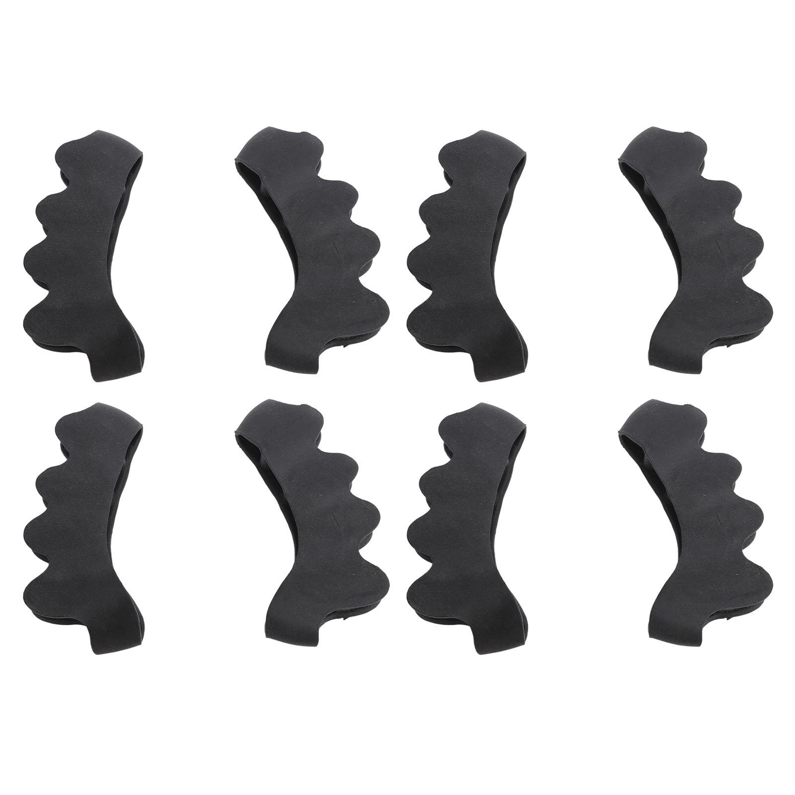 

8PCS Toe Separator Silicone Ergonomic Design Easy to Clean Overlapping Toes Corrector for Women Men чорний