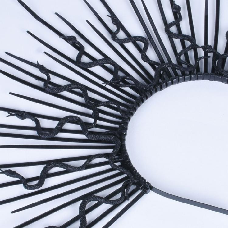 Unique Punk Snake Artistic Hair Band Spiked Head Accessory for Adults Hair Hoop with Metallic and Snake Cosplay Maid