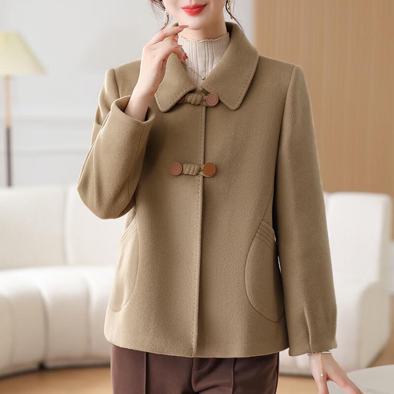 

XUEXI Women s Lapel Double-Sided Wool Coat 4XL