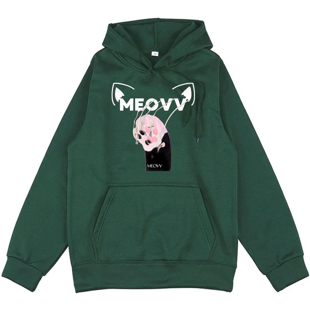 Girls Band Meovv Meow Hoodies Cartoon Kawaii Graphic Printing Sweatshirts Casual Cute Women Men Pullovers Hooded Clothing