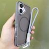 Luxus Mit Lanyard Magsafe Matt Transluzent Hülle Für iPhone 16e 16 12 13 14 11 15 Pro Max Plus Magnetisch Kabelloses Laden Abdeckung