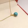 Light Luxury Turquoise 10Mm Round Pendant Literary Retro Lace Pure Planet Pendant