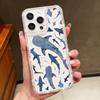 Conch Shark Pattern Clear Silicone Case For iPhone 16E 16 Pro 15 Pro Max 14 13 12 11 Diamond Frame Soft Shockproof Transparent Phone Cover