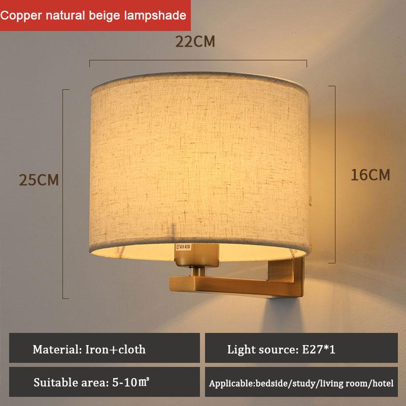 New Hotel Bedside Lamp Reading Lamp Chinese Style Living Room Bedroom Hallway Staircase Wall Lamp Warm Cloth Cover Wall Light