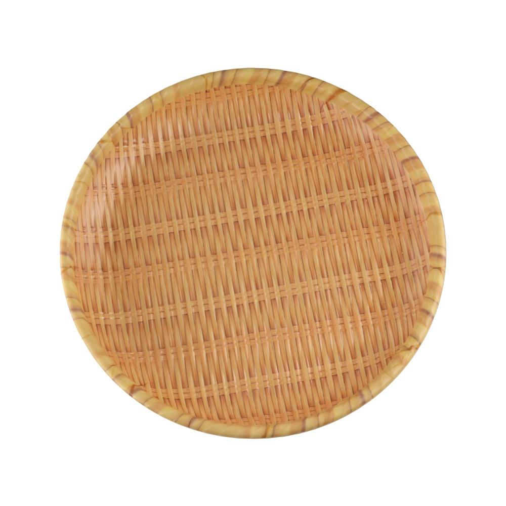 

Traditional Imitation Weaving Dinner Plate Round Snack Plate Bread Dessert Plate Living Room S