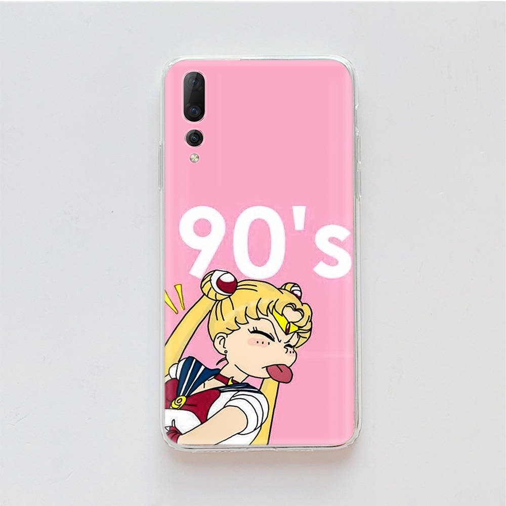 Transparent Case for Samsung A04 A14 A23 M33 M53 Realme 10 9 C35 C55 VIVO X80 Infinix Hot 30 Note 11 Tecno Spark 8P Pro W-67 Sailor Moon Girls