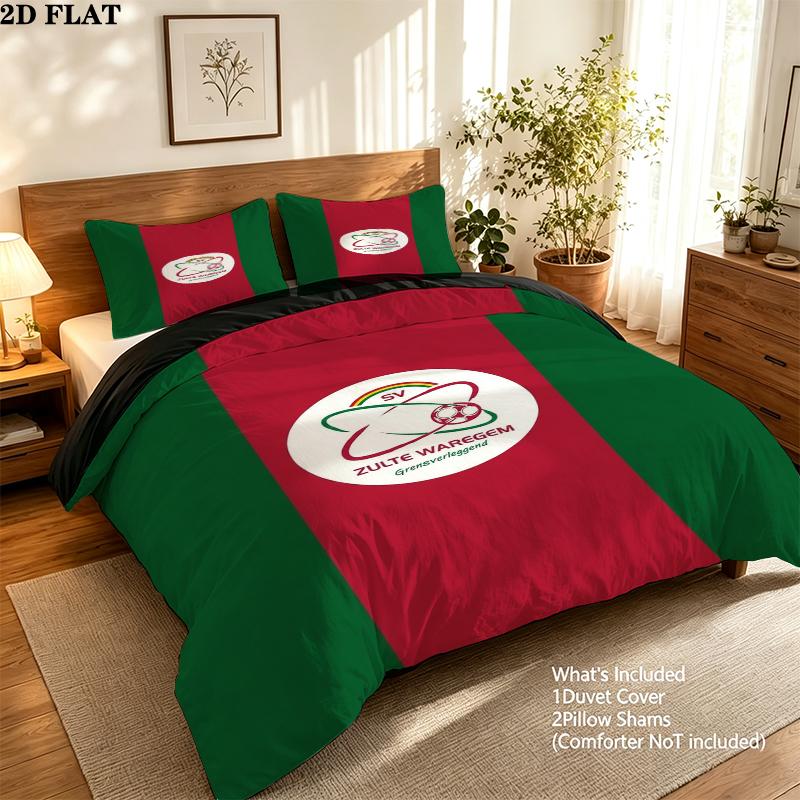 Sv Zulte Waregem Pattern Bedding uilt Set uilt Cover Pillowcase Home Decoration Birthday Gift (1 * duvet cover + 2 * pillowcase without core)