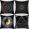 Mandalas Yin Yang Geometric Pattern Pillows Pattern Cushion Cover Suitable for Sofa Bedroom Car Pillow Cover