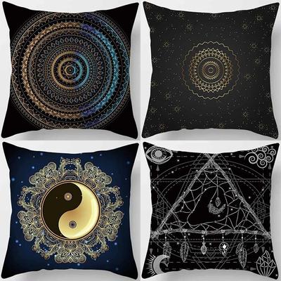 Mandalas Yin Yang  Geometric Pattern Pillows Pattern Cushion Cover Suitable for Sofa Bedroom Car Pillow Cover