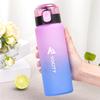 25.4oz Gradient Color Water Bottle Portable Sports Plastic Drinking Bottles With Tick Marks Strap Perfect For Outdoor Travel Gym