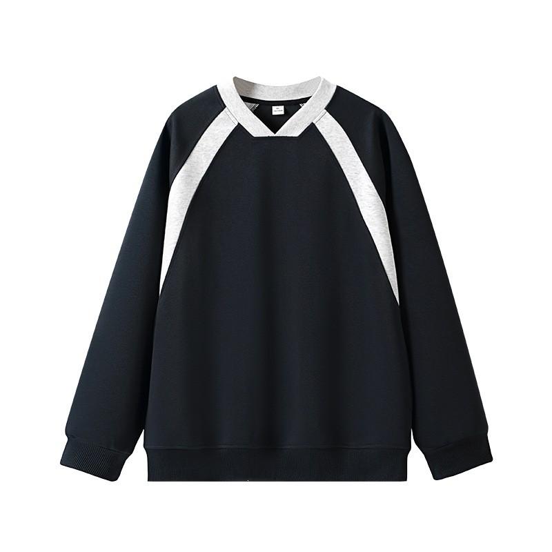 Mens Loose Fit Color Block Hoodie Casual Long Sleeve Round Neck Top Basic Daily Wear