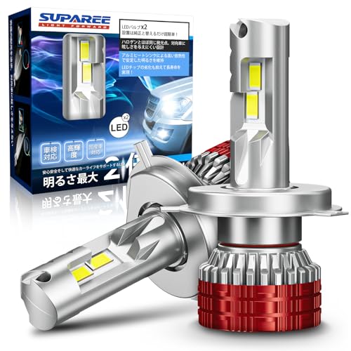 SUPAREE h4 LED headlight, super bright, vehicle inspection compliant, hi/lo, 10 times brighter, 45W2, 4-layer heat dissipation system, 6500K, whi