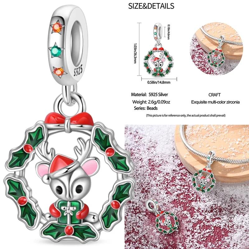 Christmas Charms Copper Christmas Tree Santa Claus Ice Boot Snowflake Pendant Beads Fit Bracelet Diy Jewelry