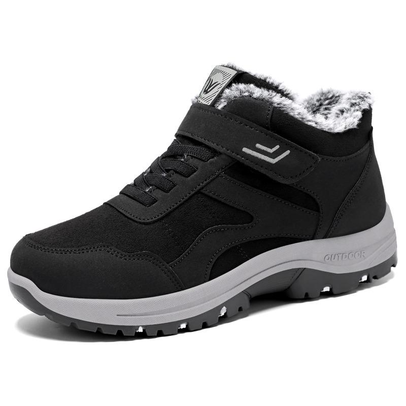 Women's Cotton Shoes Couple Velcro Women's Boots Thick-soled Non-slip Boots Women's Outdoor Versatile Cotton Boots Warm Mother Shoes